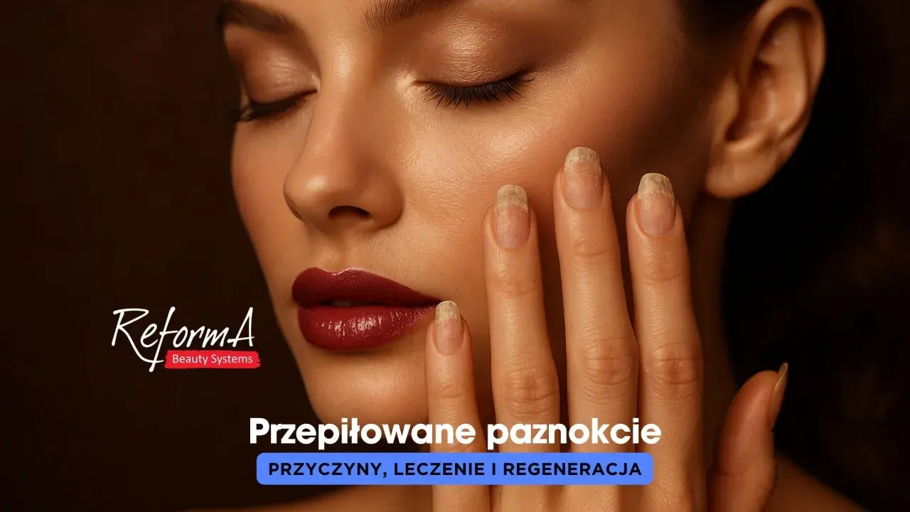 Kobieta z przepiłowanymi bokami paznokcia, ukazująca problem i potrzebę regeneracji.