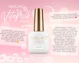 Biała buteleczka bazy do paznokci VitaMilk od Nailac. Idealna baza, która wzmacnia i wyrównuje płytkę.