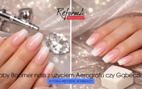 Delikatne naturalne paznokcie baby boomer, wykonane aerografem lub gąbeczką.