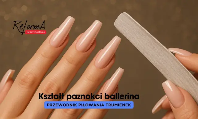 Dłonie z idealnie opiłowanymi paznokciami baleriny, gotowe do perfekcyjnego manicure.