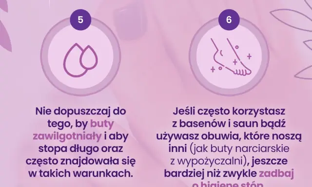 Czego boi się grzybica paznokci? Wilgotne buty i brak higieny stóp to jej sprzymierzeńcy. Dbaj o suche stopy i czyste obuwie.