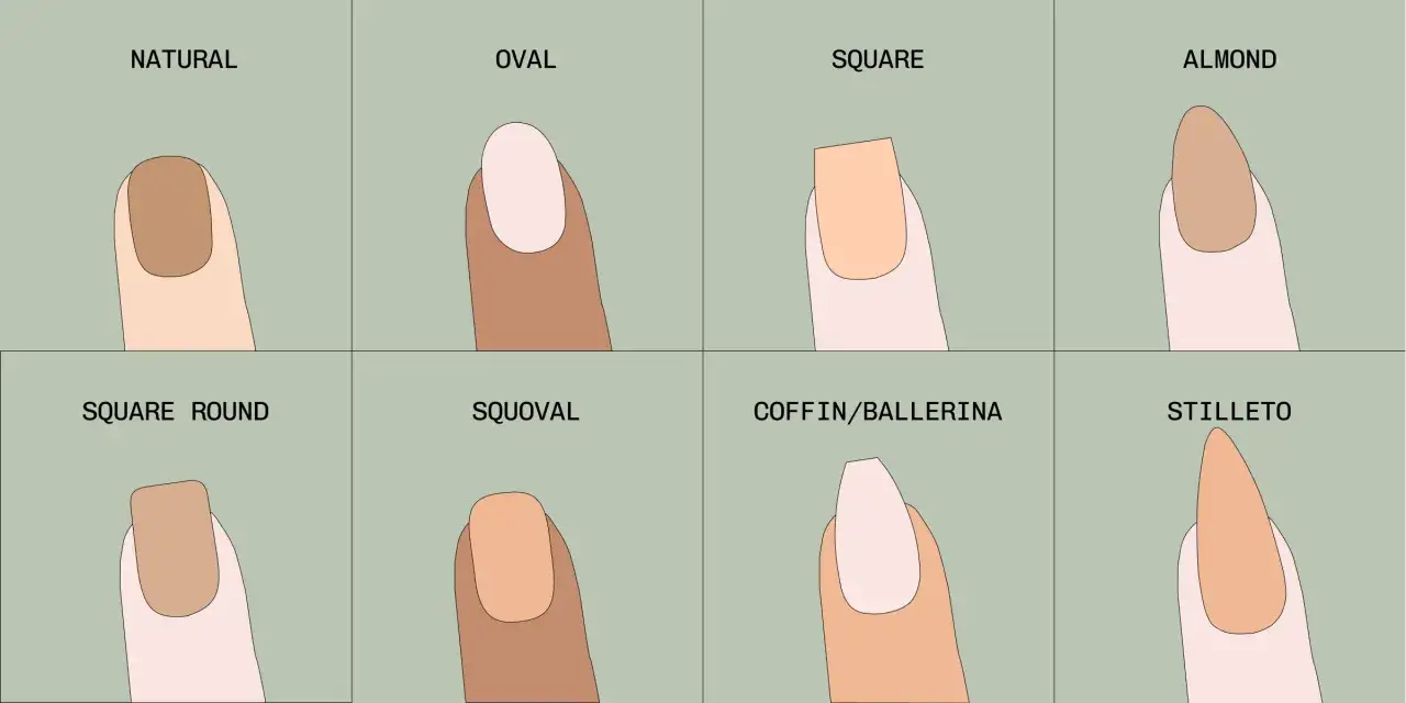 Różne kształty paznokci: naturalne, owalne, kwadratowe, migdałowe, kwadratowo-okrągłe, squoval, balerina i szpiczaste. Paznokcie półokrągłe to jeden z wielu stylów.